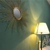 Gold & Silver Sun-shaped TV Sofa Wall Mirror, European Decorative Hall & Fireplace Wrought Iron Mirror.