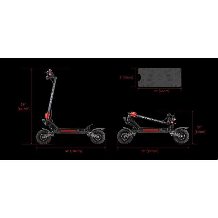 Patinete eléctrico YUME para adultos, motor dual de 3000 W, EBS, frenos de disco hidráulicos, amortiguadores hidráulicos