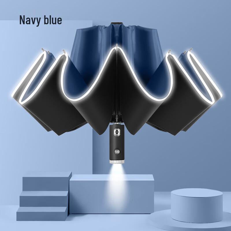 Nanjiao 10-Bone Automatic LED Reflective Reverse Folding Umbrella 23 inch
