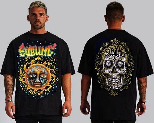 SUBLIME 40oz LONG BEACH CA SPLASHED FRONT AND BACK PRINT BLACK T-Shirt Men s XXXL