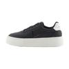 Round Toe Thick Sole Low Top Sneakers Women Sneakers Black XDX162XV8051T037