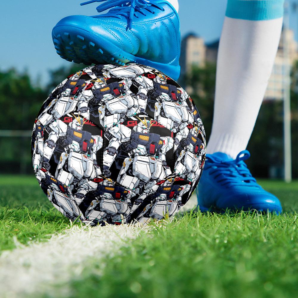 GUNDAM MOBILE SUIT Indoor Soccer Ball Size 5 Colorful All Ages Machine Stitched PVC Competition Ready Durable High-Bounce