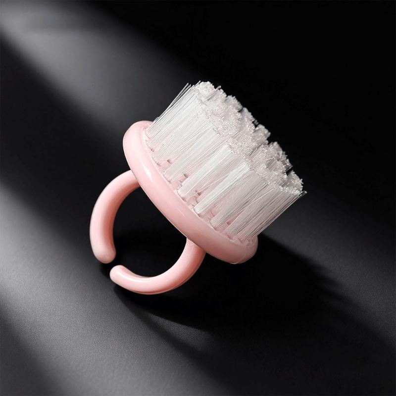 Pack Of 4 Round Head Nail Cleaning Brushes In Macaron Colors For Gentle Nail Hygiene Ergonomic Grip And Portable Travel Friendly Design