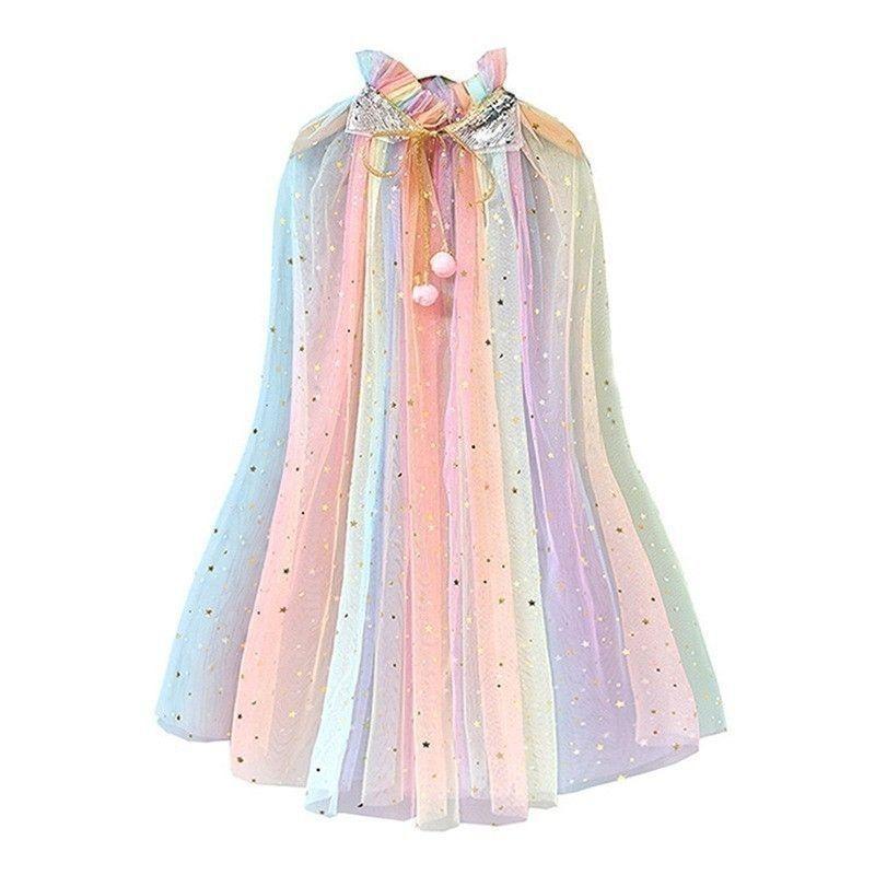 Mädchen Prinzessin Party Zubehör Umhang Kostüm Umhang Pailletten Tüll Halloween Umhang Geschenk