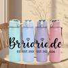 1PC Bride EST 2026 Minimal Script 750ml Color Plastic Sports Water Bottle Leakproof Flip Straw Lid Suitable for Sports Office Home Use
