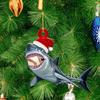 Shark Shaped Christmas Ornament Holiday Themed Acrylic Decoration Festival Season Indoor And Car Display Pendant