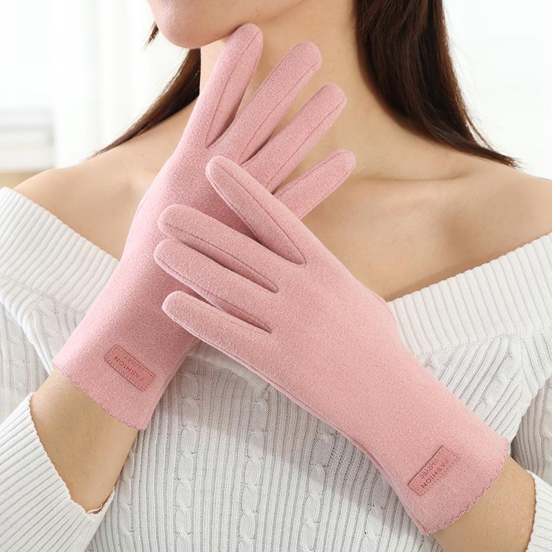 Women's Touchscreen Velvet-Lined Cold-Proof Cycling & Driving Gloves for Autumn/Winter