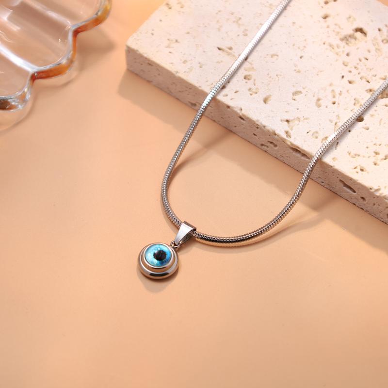 

Ожерелье от сглаза для женщин Минималистичное классическое турецкое ожерелье-чокер с подвеской в виде синих глаз, цепочка для ключиц, счастливое ювелирное украшение, подарок серебряный