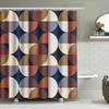 Modern Geometric Bathroom Shower Curtain Striped Circle Patterns Decorative Water-Resistant Waterproof Fabric