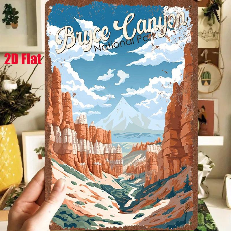 D Flat pc DFlat Metal Sign Retro Tin Painting Bryce Canyon National Park X InchesX Cm Showing Magnificent Red