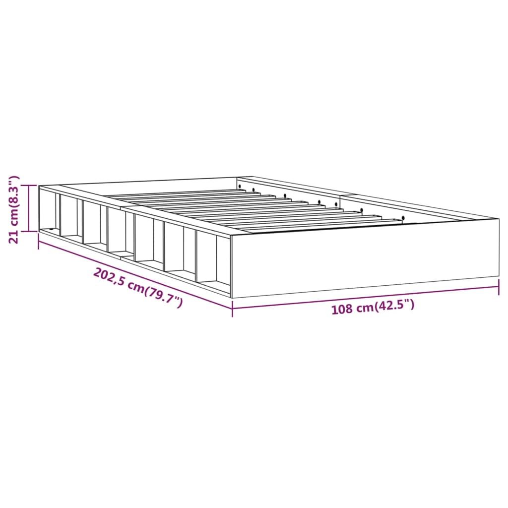 Letto in Legno Massello 90x200 cm