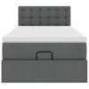 Vidaxl Struttura Letto Ottoman con Materasso, Grigia, 100x200 cm, Tessuto