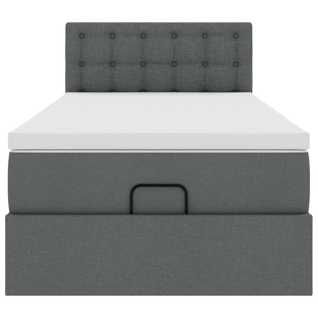 Vidaxl Struttura Letto Ottoman con Materasso, Grigia, 100x200 cm, Tessuto