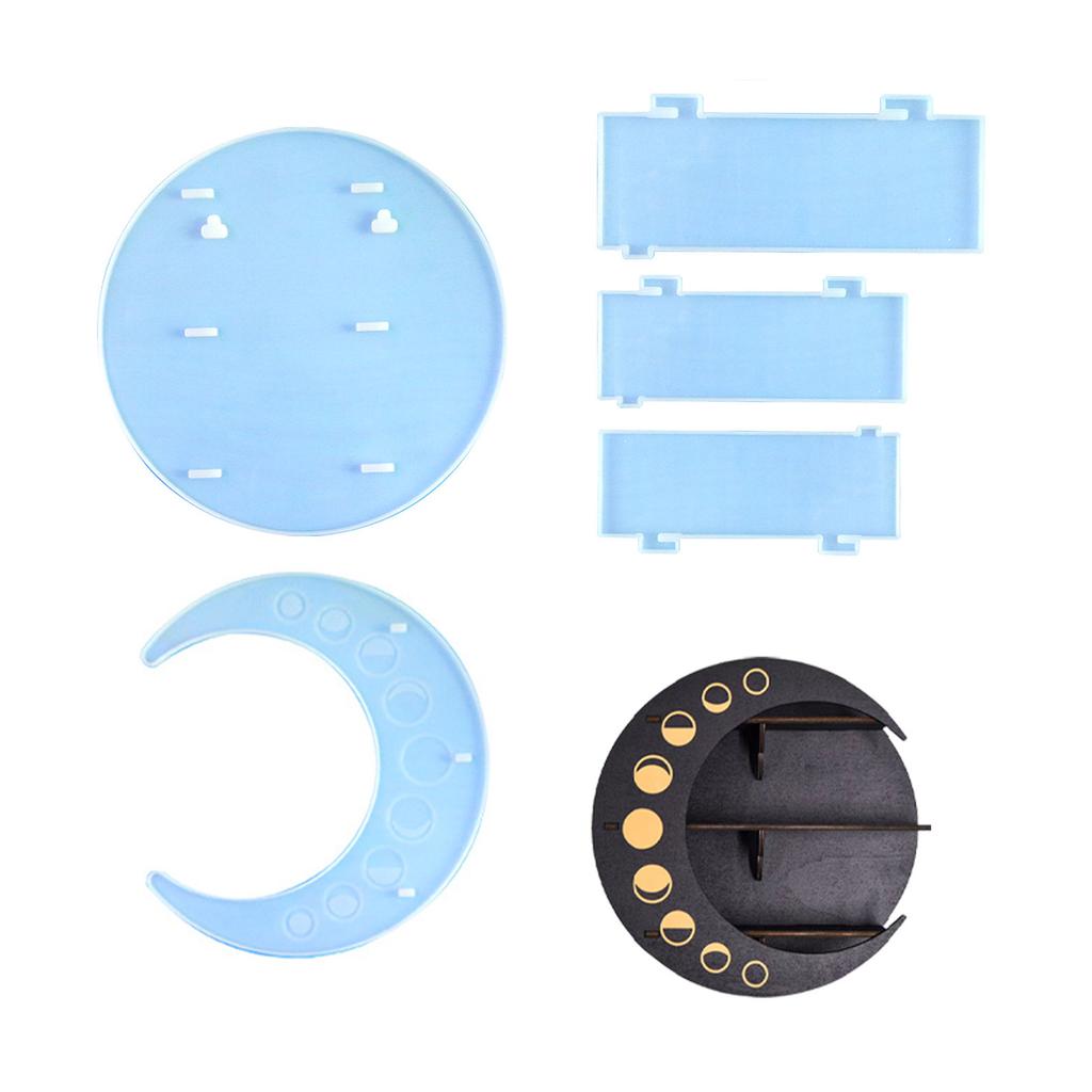 Ornament Molds Silicone Storage Rack Mold Moon Shape Wall Storage Shelf Moulds Silicone Material for DIY Making Crafts