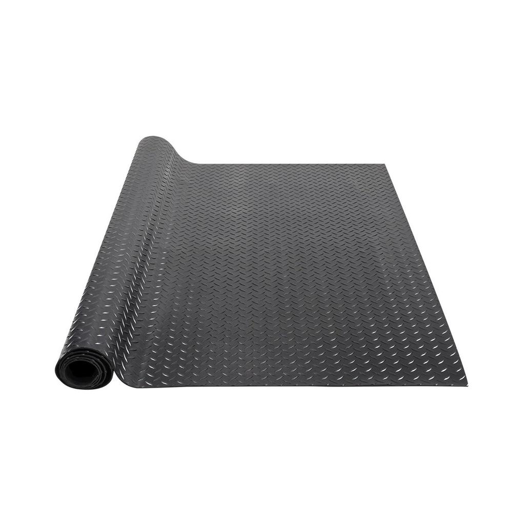 Diamond-Plate Rubber Flooring Roll, 3 mm x 4 ft x 6 ft Garage Floor Mat, SBR Rubber Garage Flooring Roll, Easy to Clean, Diamond Plate Rubber Mat for