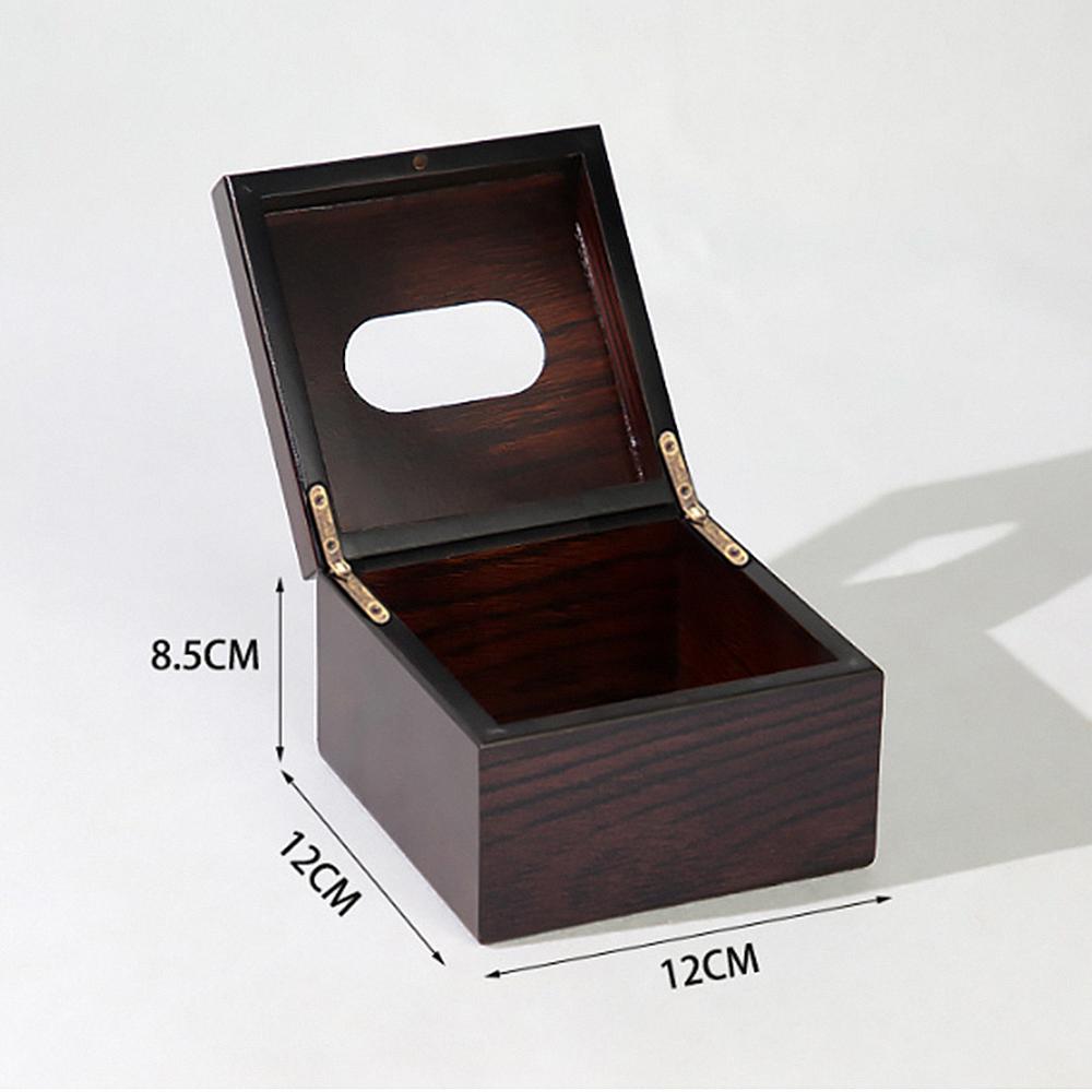 Walnut Color Wooden Tissue Paper Dispenser, Home Daily Use Desk Wood Napkin Paper Storage Case