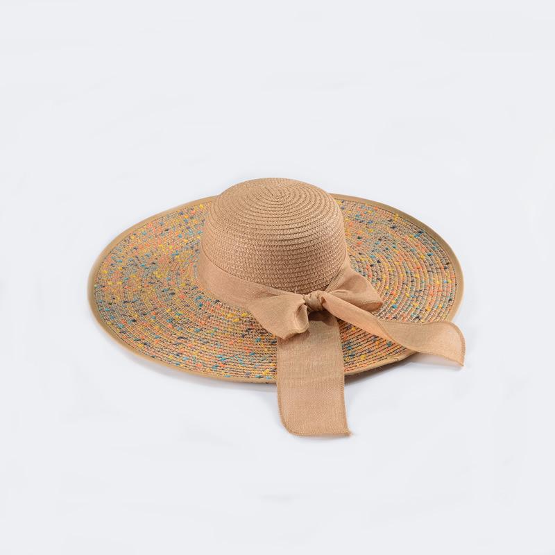 Summer Big-brimmed Beach Hat, Children's Bow, Seaside Vacation Sunscreen Visor, Hot-selling Foldable Straw Hat