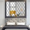 JM308 3D Diamond Acrylic Mirror Wall Sticker – Self-Adhesive Decor for Living Room & Bedroom