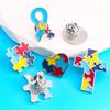 Zinc Alloy Colored Puzzle Badge - Creative Personality Brooch, High-Value Niche Jewelry Accessory