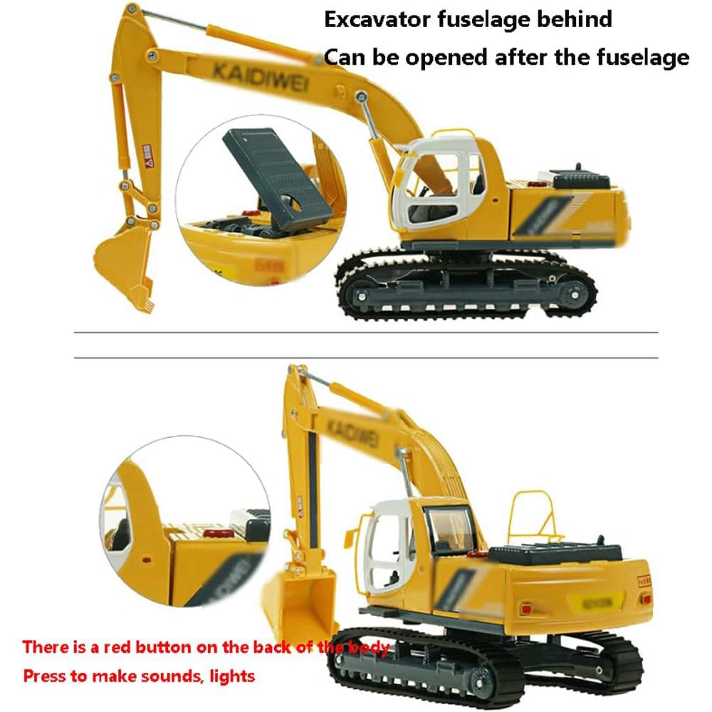 Baggermodell aus Legierung im Maßstab 1/40, Lernspielzeug für Kinder, Baufahrzeuge, Lieblingsgeschenke für Kinder