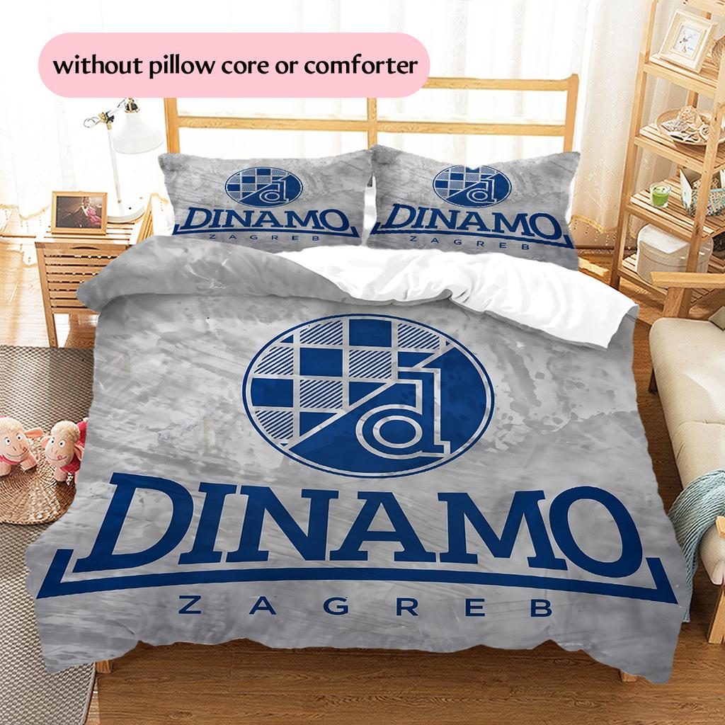 GNK Dinamo Zagreb Football Club  Pattern Bedding Quilt Set  Home Decoration  Gift (1 * Duvet Cover + 2 * Pillowcase  Without Core)