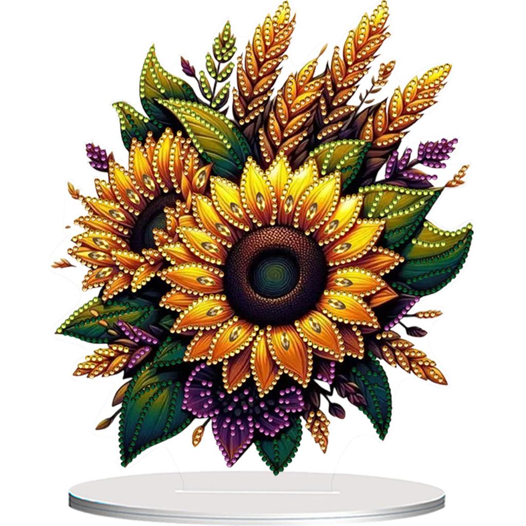 Flower Double Sided Effect Diamond Painting Tabletop Ornaments Kit Diamond Painting Desktop Ornaments Kit for Adults Beginner