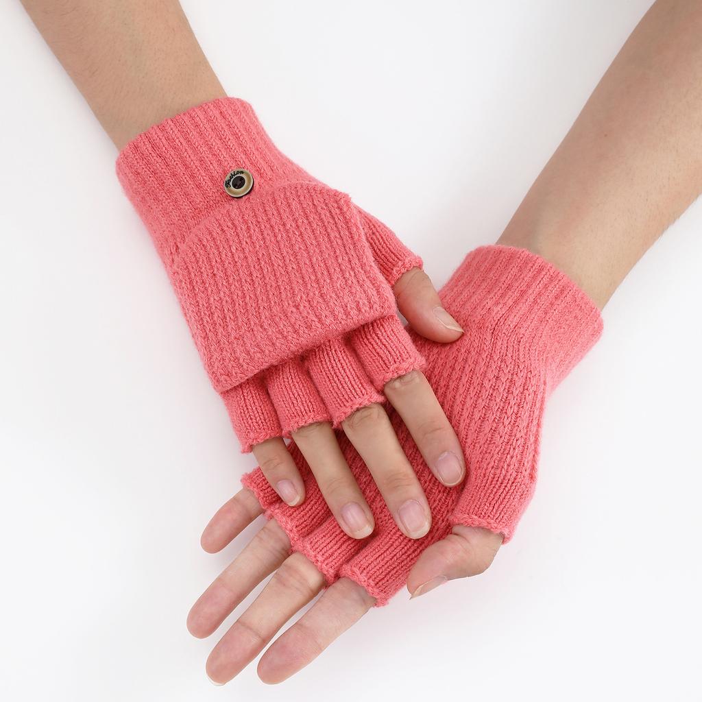 Winter Mink Imitation Solid Color Gloves