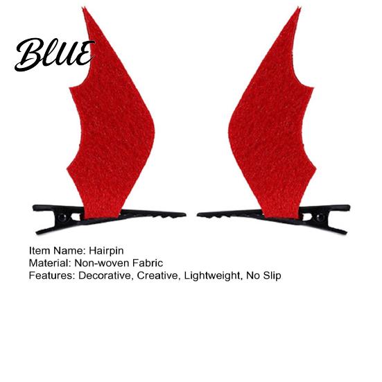 Lightweight Non Woven Hair Clips 2Pcs Halloween Red Bat Wings Clips 3D Wing Hairpin Funny Party Decorations Gothic Pins Cute Accessories for Women