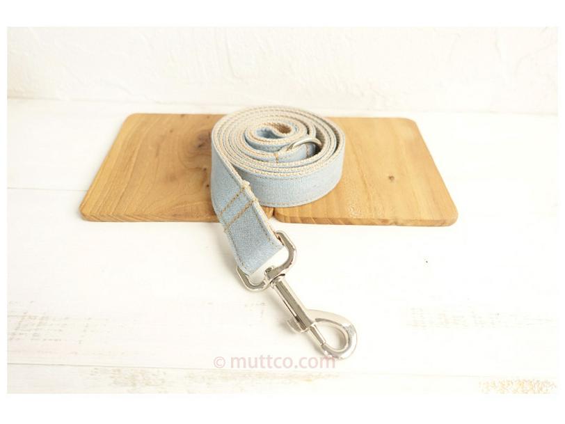 Custom Blue Dog Leash and Collar Set