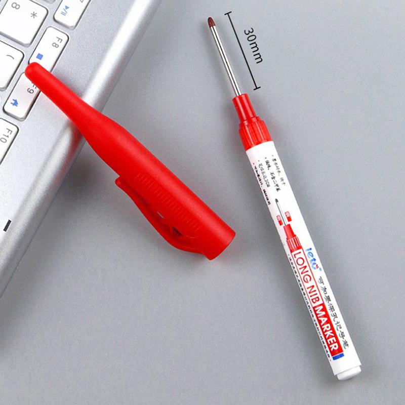 Large Capacity Long Head Markers Pen Bathroom Woodworking Decoration Multi-purpose Deep Hole Marker Pens Pen Black Ink