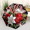 Christmas Candy Cane Automatic Folding Umbrella Lightweight Retractable Design For Outdoor Travel And Festive Giftingt63
