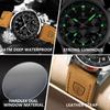 POEDAGAR Luxury Fashion Men's Wristwatch Luminous Waterproof Chronograph Men Clock Leather Military Quartz Watches For Man Reloj