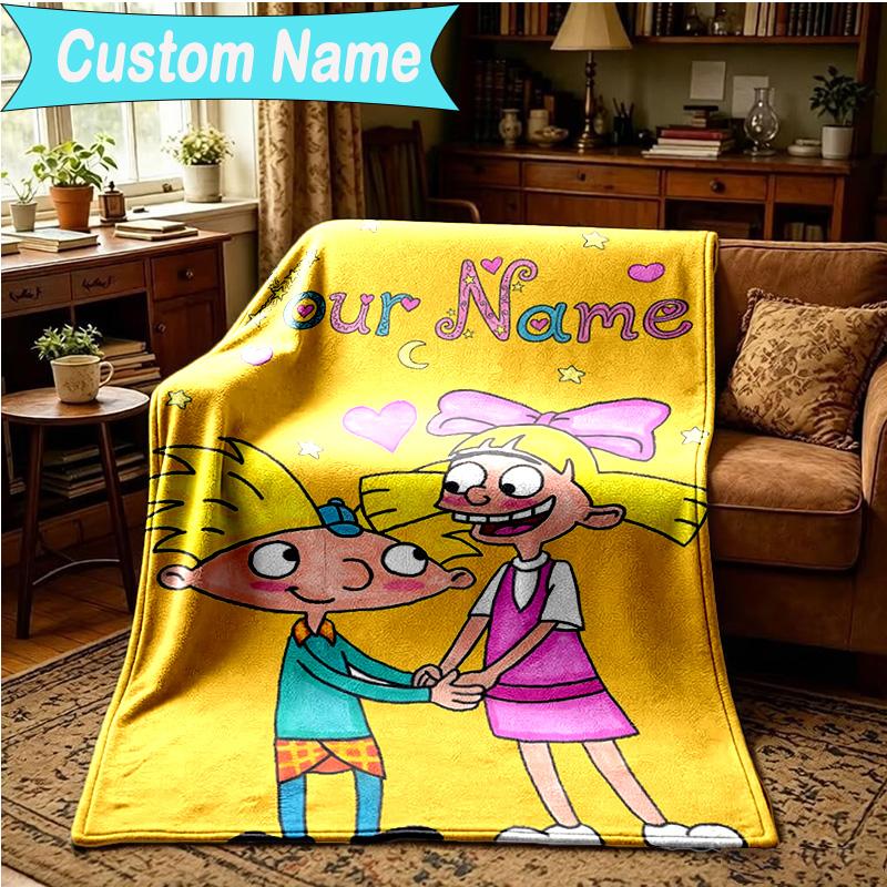 1PC Custom Name Blanket Arnold Adventure Awaits Flannel Blankets Patterns Throw Blanket All-Season Soft Gift for Couch, Bed, Camping, Birthday Gifts