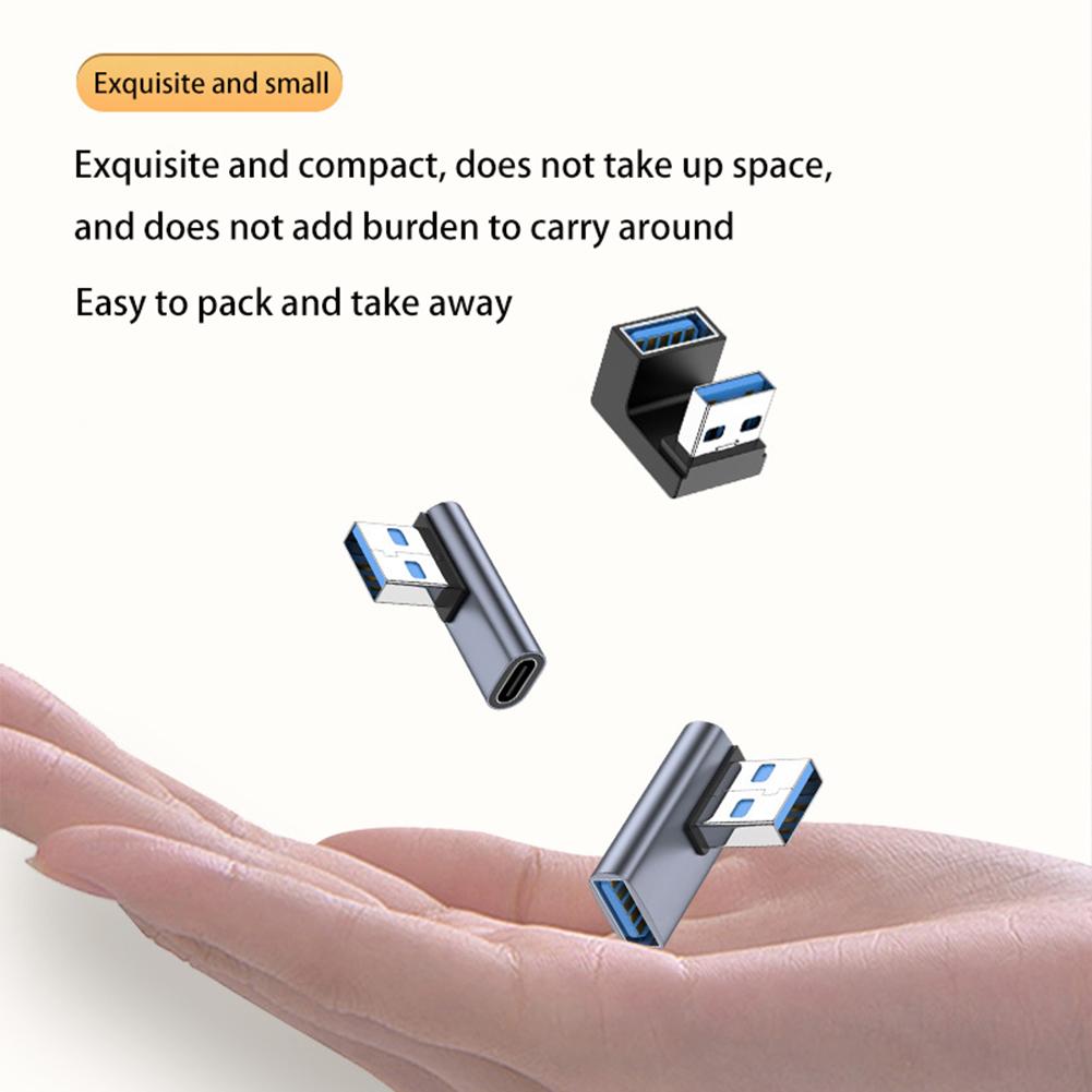 180 Degree Elbow USB C Adapter Type C USB C OTG To USB Converter U Shape USB-C 3.0 Connector for Computer Phone Tablet Adapter 3