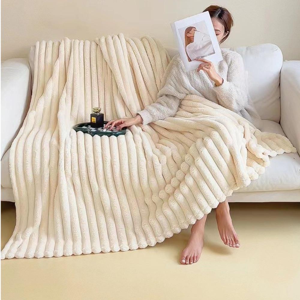 Simple Warm Faux Rabbit Fur Blanket Plush 200x150cm Nap Blanket Soft Multifunctional Bed Sheet Cover Blanket Couch