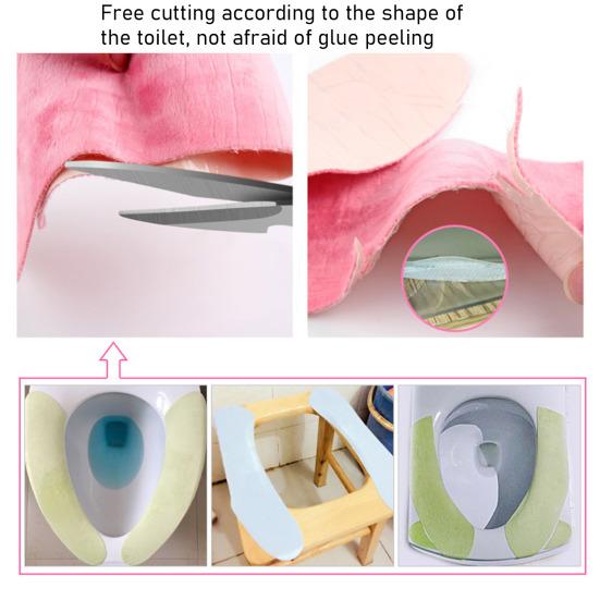 Toilet Seat Cover Non-Slip Elastic Fit Wrinkle Resistant Easy Wash Quick Drying No Slip Toilet Seat Protector