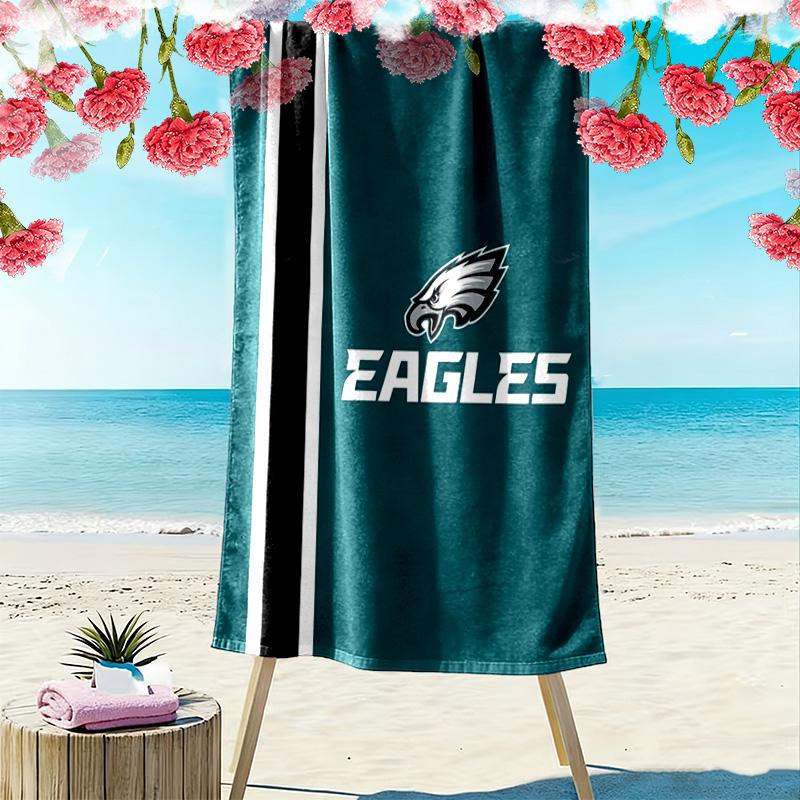 Asciugamano da Spiaggia Stampa Philadelphia Eagles, Asciugamano Grande Morbido Asciugatura Rapida per Spiaggia Campeggio Nuoto
