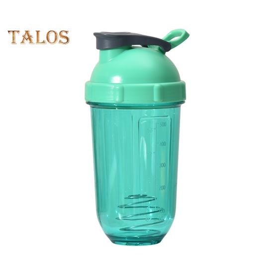 Protein Shaker Bottles with Wire Ball 500ml Leak-Proof Mixer Cup Clear Scale Fitness Mixer Bottle Portable Shaker Cup for Sports Travel