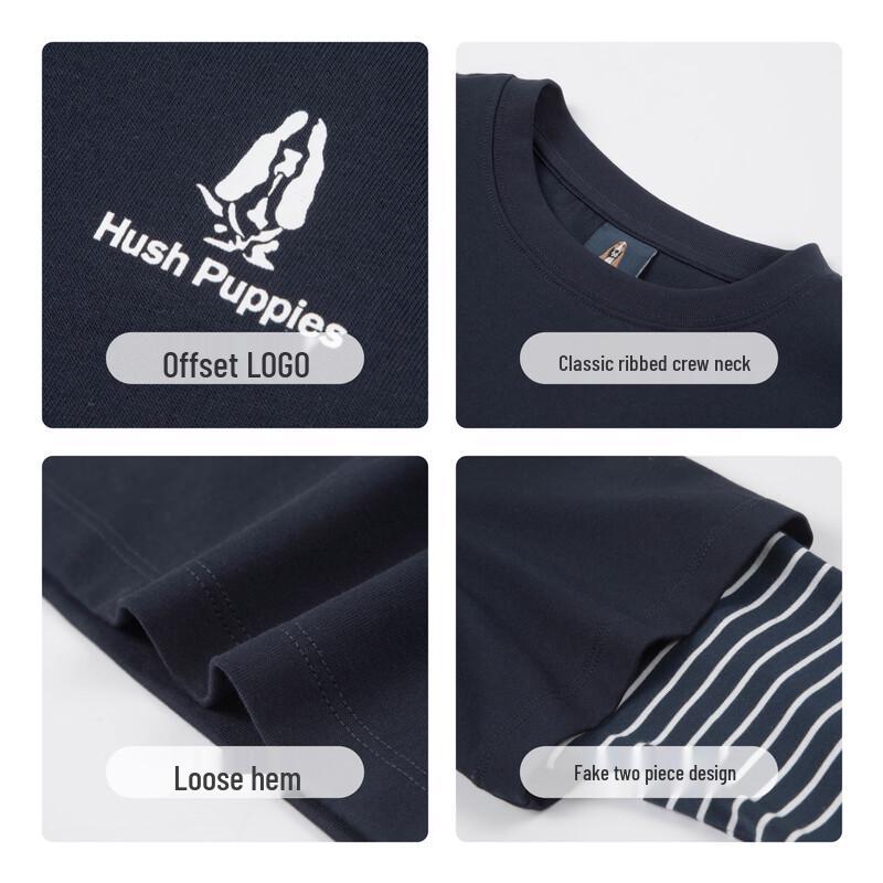 Hush Puppies Jungen Langarm Rundhals-T-Shirt mit Fake-Zweiteiler