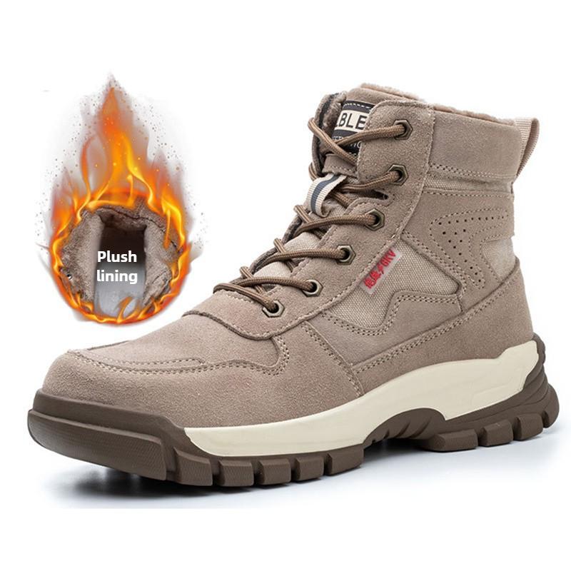 Winter High Top Safety Shoes with Steel Toe Puncture Proof Work Boots Industrial Construction Site Non-slip Work Shoes for Men