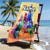 Custom Name Personalized Among Us Print Beach Towel, for Trip Camping Beach Party Home Decor, Birthday Gift for Family & Friends