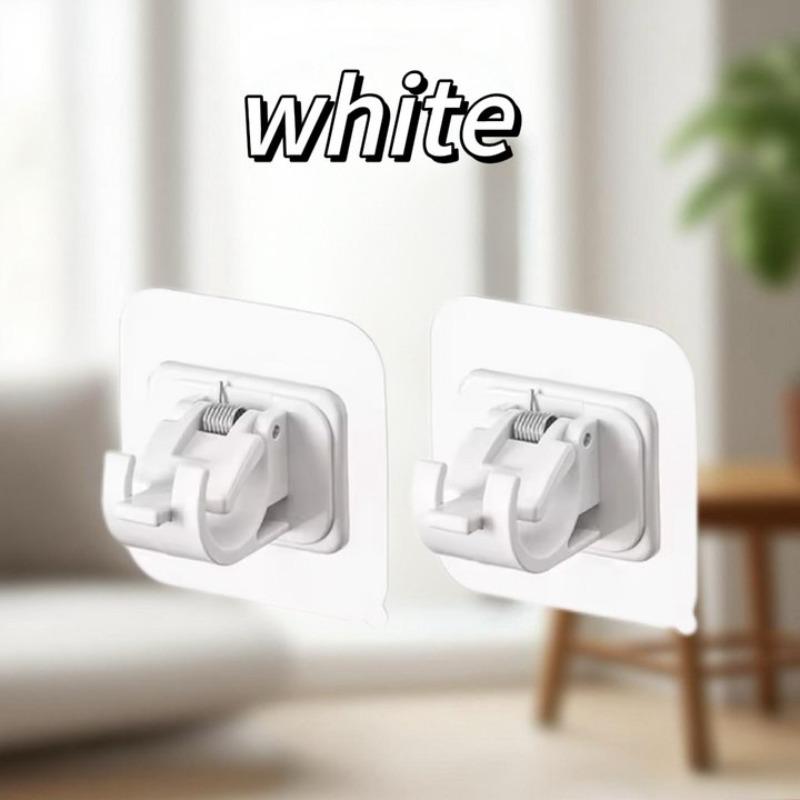 

Adjustable Curtain Rod Brackets Self Adhesive Curtain Rod Holder Hooks Nail Free Adjustable Curtain Rod Hooks Hangers 1pair(2pcs) білий