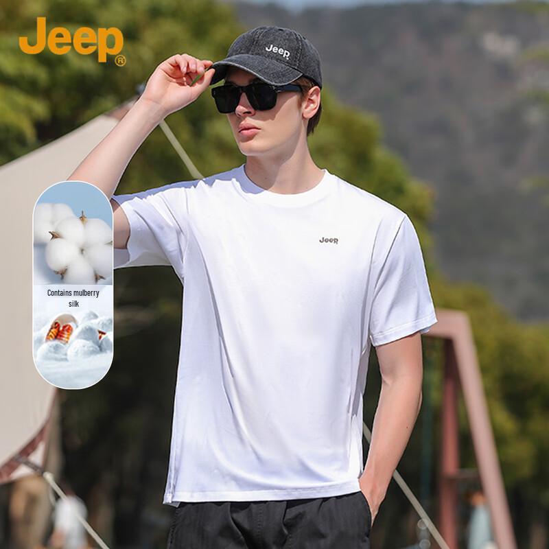 Jeep Men s Silk Blend Loose Fit Short Sleeve T-Shirt L