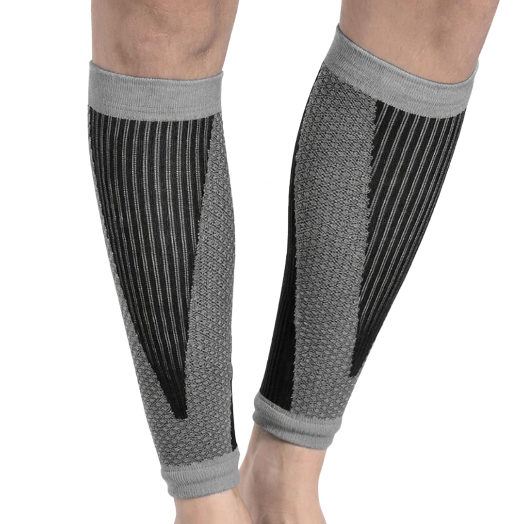 

Calf Support Sleeves for Elastic Set of 2 Size Sports, Compression, Running, Marathons, Hiking, Walking, Quick-Drying, Breathable, Nylon, Unisex, чёрный