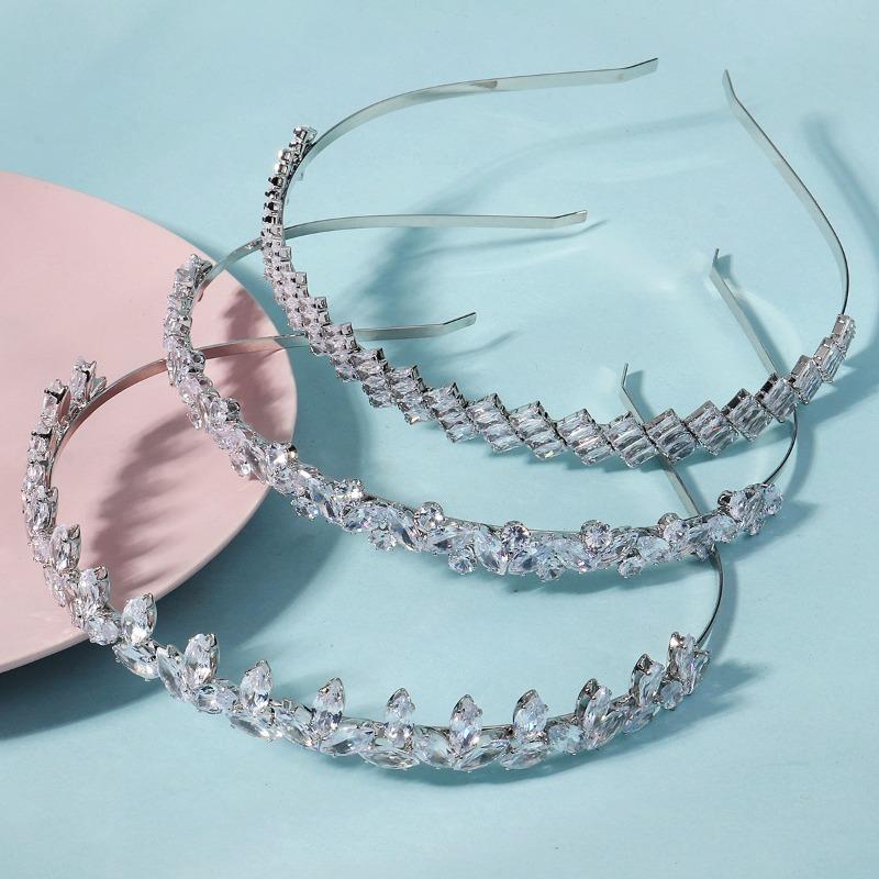 Meier Minimalist zircon crown - premium full diamond tiara - bridal wedding headpiece