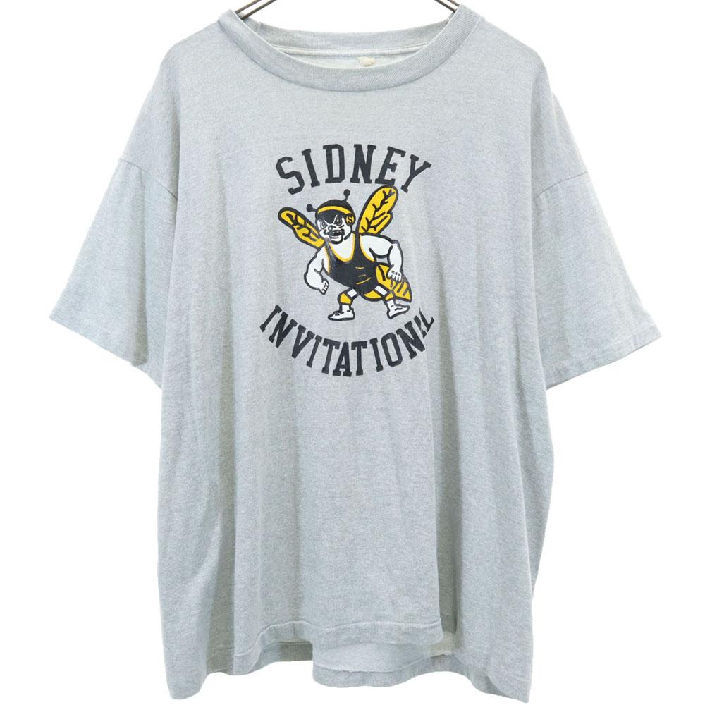 SCREEN STARS 80s 90s Old Print Short sleeve T-shirt XXL Gray Biggs Men's Used