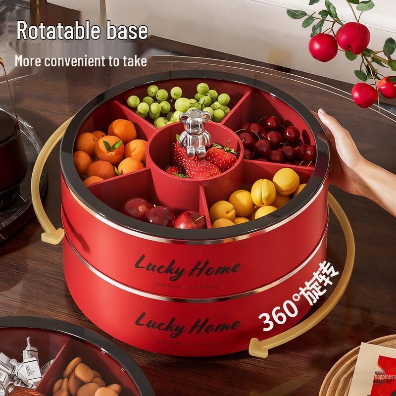 PINYU Luxury Rotating Divided Dry Fruit & Snack Serving Box