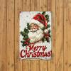Vintage Santa Face Metal Sign Iron Foil Carved Christmas Wall Decorations Family Holiday Laughter X Inches