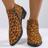 Fashion Woman Boots Leopard Print 2025 Autumn/winter Women's Short Boots Pointed Toe Zipper Fashion Sexy Ankle Boots Plus Size