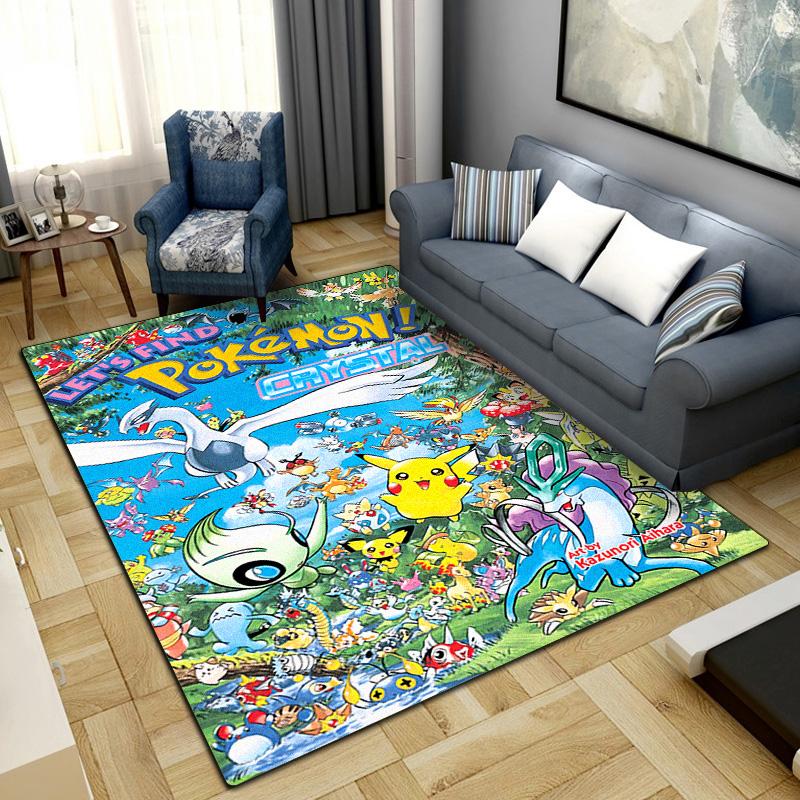 Pokemon Anime Pattern Print Rug Living Room Home Fashion Decoration Office Desk Chair Carpet LXR126